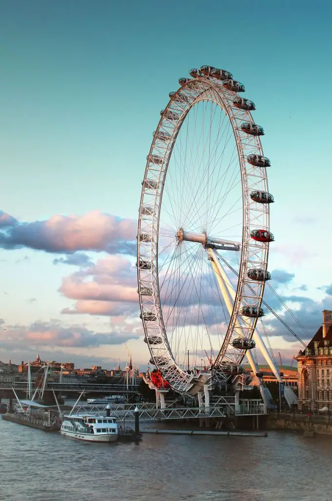 Das Riesenrad London Eye liegt direkt an der Themse